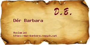 Dér Barbara névjegykártya