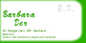 barbara der business card